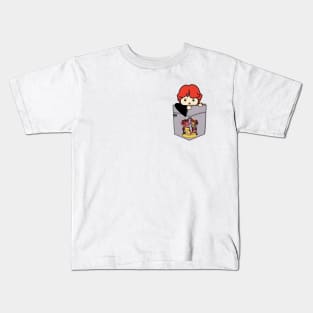 Scared Boy Red Head POUCHIE SHIRT - In Pocket Kids T-Shirt